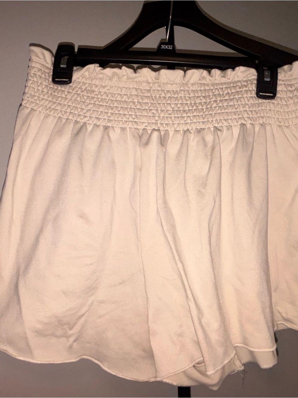 Women’s White & Blue Elastic-Waist Casual Shorts